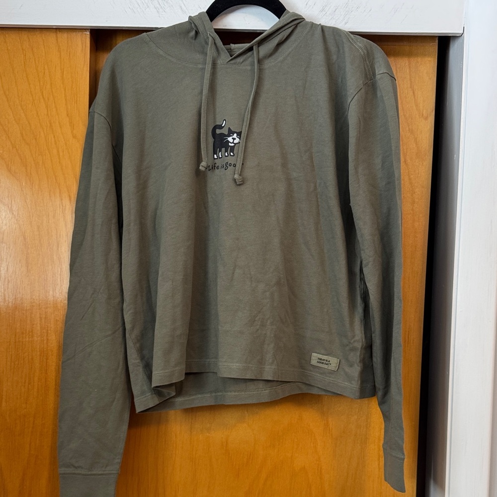 Life Is Good Olive Green Women's Hoodie